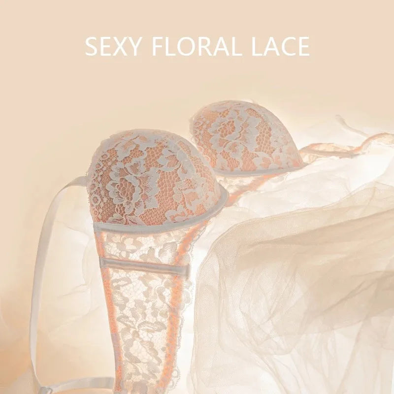 Comfortable Push Up Half Cup Lace Bra
