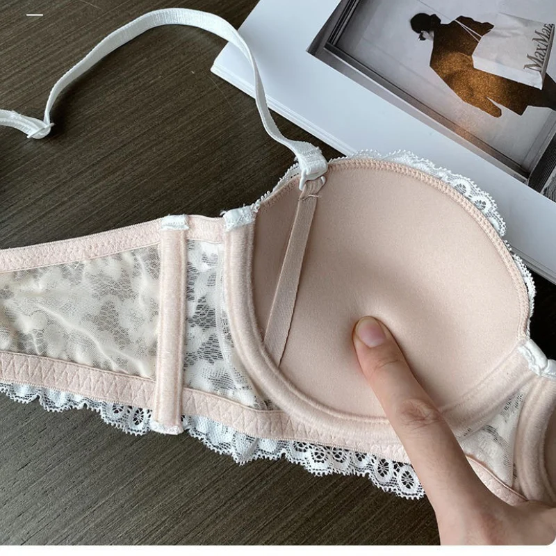Comfortable Push Up Half Cup Lace Bra