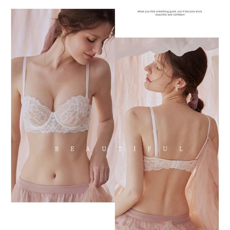 Comfortable Push Up Half Cup Lace Bra