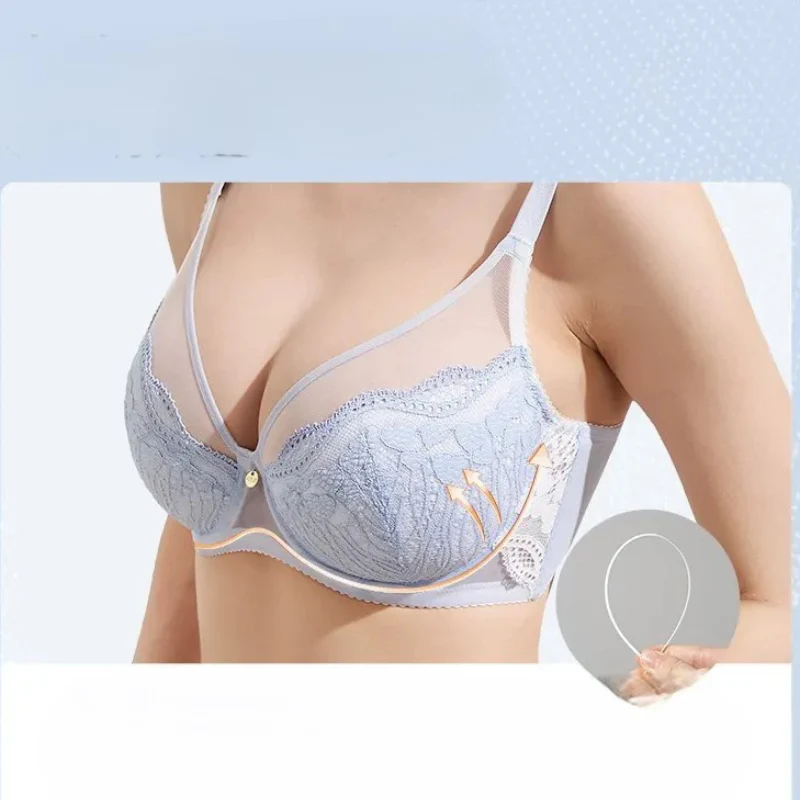 Full-cup Summer Anti-sagging Lace French Thin Bra