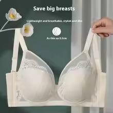 Full-cup Summer Anti-sagging Lace French Thin Bra