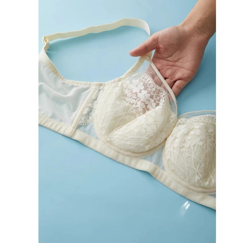 Full-cup Summer Anti-sagging Lace French Thin Bra